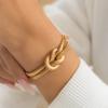 Salircon 2Pcs/Set New Sexy Smooth Long Snake Twisted Chain Necklace Bracelet Women Vintage Tassel Choker Y2K Jewelry Accessories