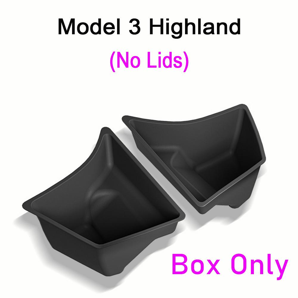 For 2025 2025 Tesla Model 3 Highland Rear Trunk Side Storage Box with Cover Tail Boot Organizer Mat Pad Decoration Accessories