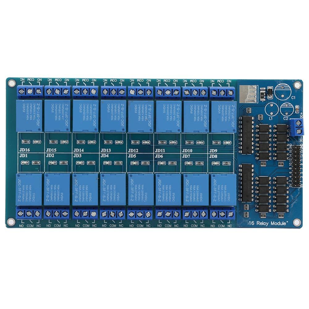 16-channel Relay Module with Optocoupler Protection 5V 5V Relay Module 180 *90 *20mm LM2596S Chip Relay Control Board
