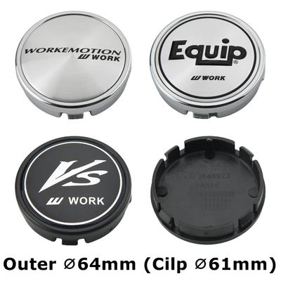 4 Stück OD 64MM / ID 61MM Kappe Für Felgen WORK EMOTION EQUIP VS Emblem Radnabendeckel Sportwagen Logo Felgenabdeckung Radkappen