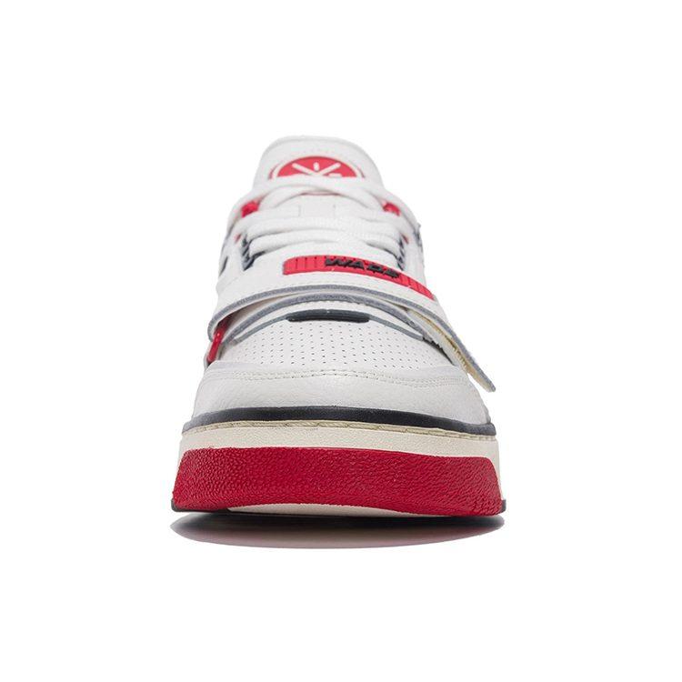 Li Ning Rookie Synthetic Leather Cushioning Slip Resistant Abrasion Resistant Low Top Basketball Shoes White Black ABCS027-1