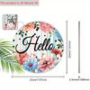 2D Flat Hello Wooden Sign with Chrysanthemum Pattern - Charming Decorative Plaque - Ideal for Home, Office, Yard Decor