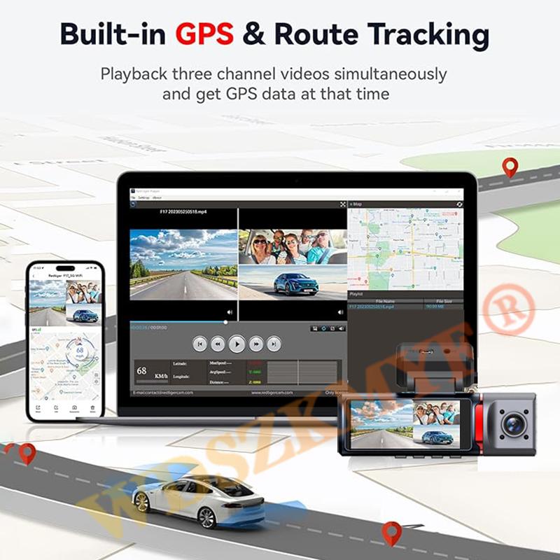 4K Auto DVR 2/3 Kanäle Video Recorder Wifi Front Innen Rückfahrkamera DashCam für Autos Kamera 24H Parkmonitor Black Box