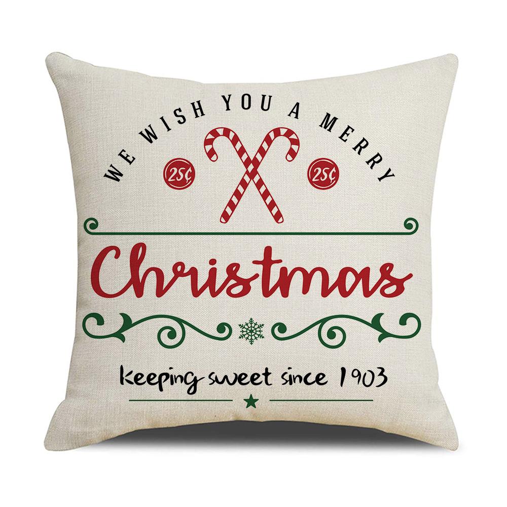 Letter Christmas Pillow Nordic Style Cushion Linen Print Colorful Bedside Pillow