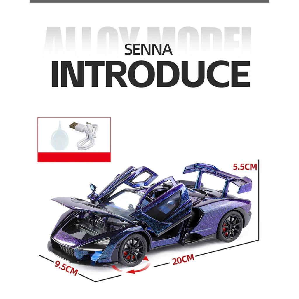 1/24 Toyota Senna Alloy Track Sports Car Model Diecasts Metal Racing Vehicles Car Model Simulation Sound Light with Spray Kids Toy Gift