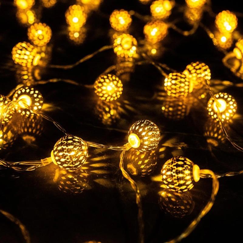 Christmas Decorations 6M 40LEDs Simulation Egg Flower String Lights Battery Powered Creative Garland Party Wedding Fairy Lights