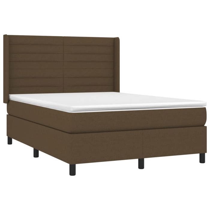 Maison Exclusive - Sommier à lattes de lit avec matelas Marron foncé 140x190 cm