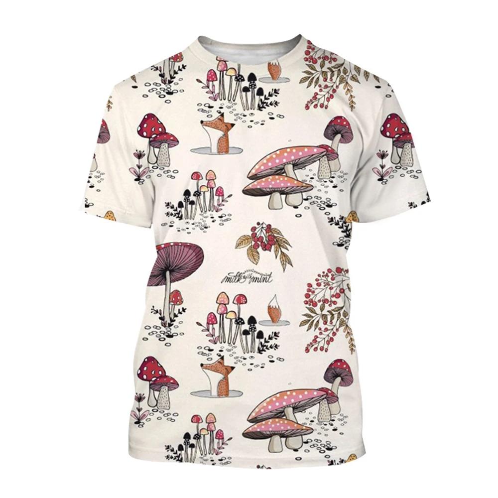 

Summer Creative Fashion Mushroom Fun 3D Printed T-shirt Cool and Cute Men s and Women s Casual Short Sleeves 6XL
