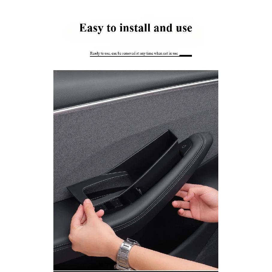 For Tesla Model 3/Y Juniper Model 3 Highland Car Door Handle Storage Box Inner Handle Organizer Container Tray Box Accessories