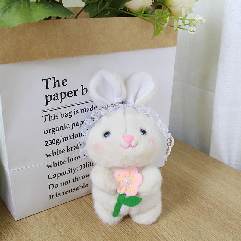Cute Cartoon Rabbit and Bear Plush Keychain Toy Pendant