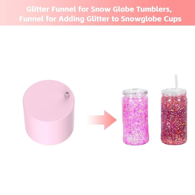 Plastic Snow Globe Fill Tool, Broad Opening Craft Pour Aid with Fine Tip for Decorative Powder Transfer in Small Bottle Table Projects