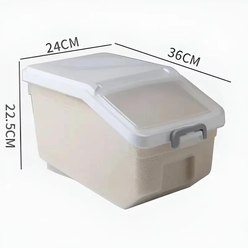 Kitchen Rice Organizer Plastic Storage Box Large Capacity Moisture-proof Rice Bucket Cereals Bucket Multi-function Storage Boxes