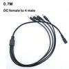 5pcs 70cm DC 1 Female to 4 way Male Splitter connector extend Cable 12V Power Supply Adapter 5.5*2.1mm for strip light 0.7m