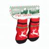 Weihnachts Hundesocken Anti-Rutsch Haustier Pfoten Socken Santa Rentier Schneeflocke Muster Anti-Verlust Warme Weiche Socken für Kleine Mittlere Hunde