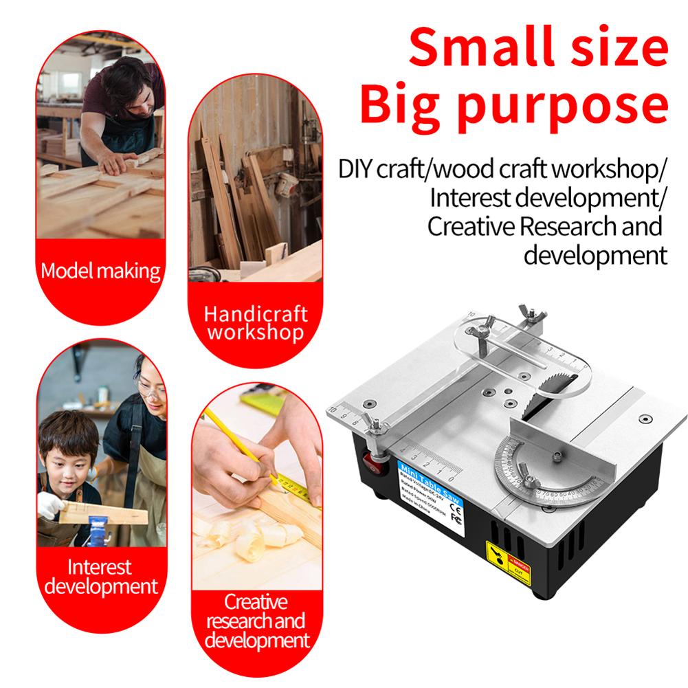 Mini Multifunctional Table Saw 5000RMP Small Precision Table Saw 0.55in Cutting Depth Bench Lathe Cutter Machine for Woodworking