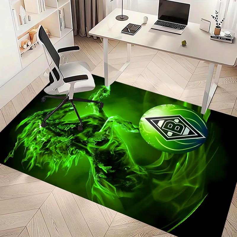 Borussia Monchengladbach Logo Printed Absorbent Washable Carpet, Non-Slip Bathroom Mats, Kitchen Rugs, Yoga Mat,Living Room Entrance, Camping Picnic R