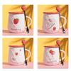 Ceramic Cup with Lid Female and Male Coffee Cups and Tea Cups for Drinking Water Household Ceramic Cup with Lid Spoon