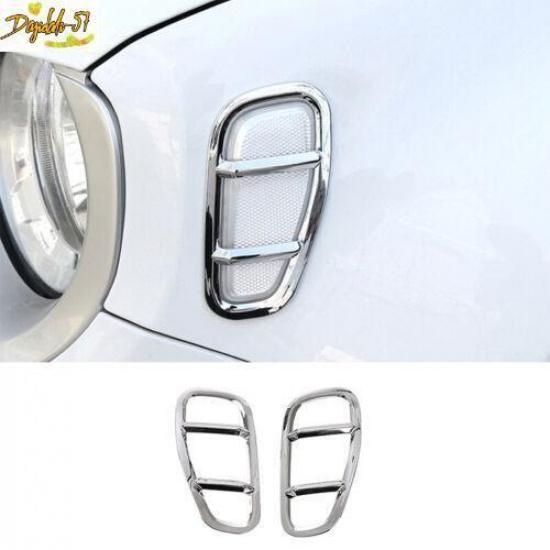 For Jeep Renegade 2015- Chrome Front Side Leaf Plate Lamp Cover Trim Decor