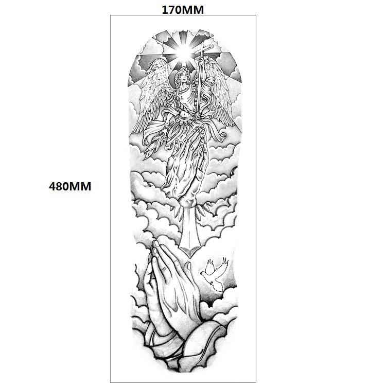 Lion Tiger Head Large Pattern Waterproof Full Arm Tattoo Sticker Flower Arm Large Pattern Water Transfer Wind Sticker