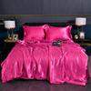 Luxury Satin Bedding Set King Queen Size Bed Cover Flat Sheet Pillowcase for Sleep Home Decro Mulberry Silk Bed Sets