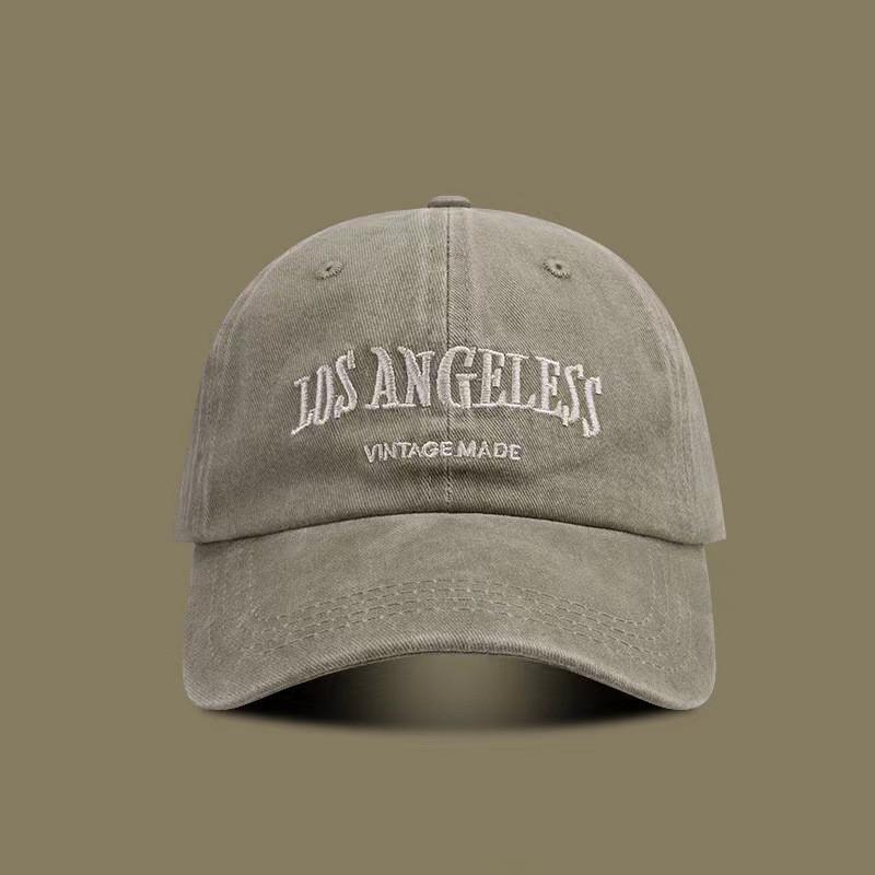 Vintage Wash American Style Baseball Cap With Embroidered Letters For Casual Sun Protection