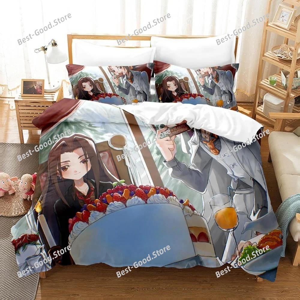 Personality 3D Printing Shaman King Bedding Set Cartoon Anime three-piece Set Adult Kid Bedroom Duvet Cover Sets Home Textiles