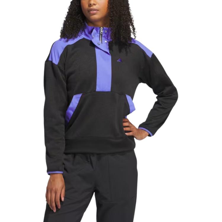 Adidas Go-To Quarter Zip Jacket Color Block Long Sleeve Vintage Jacket Women Jacket Multicolor IY5359