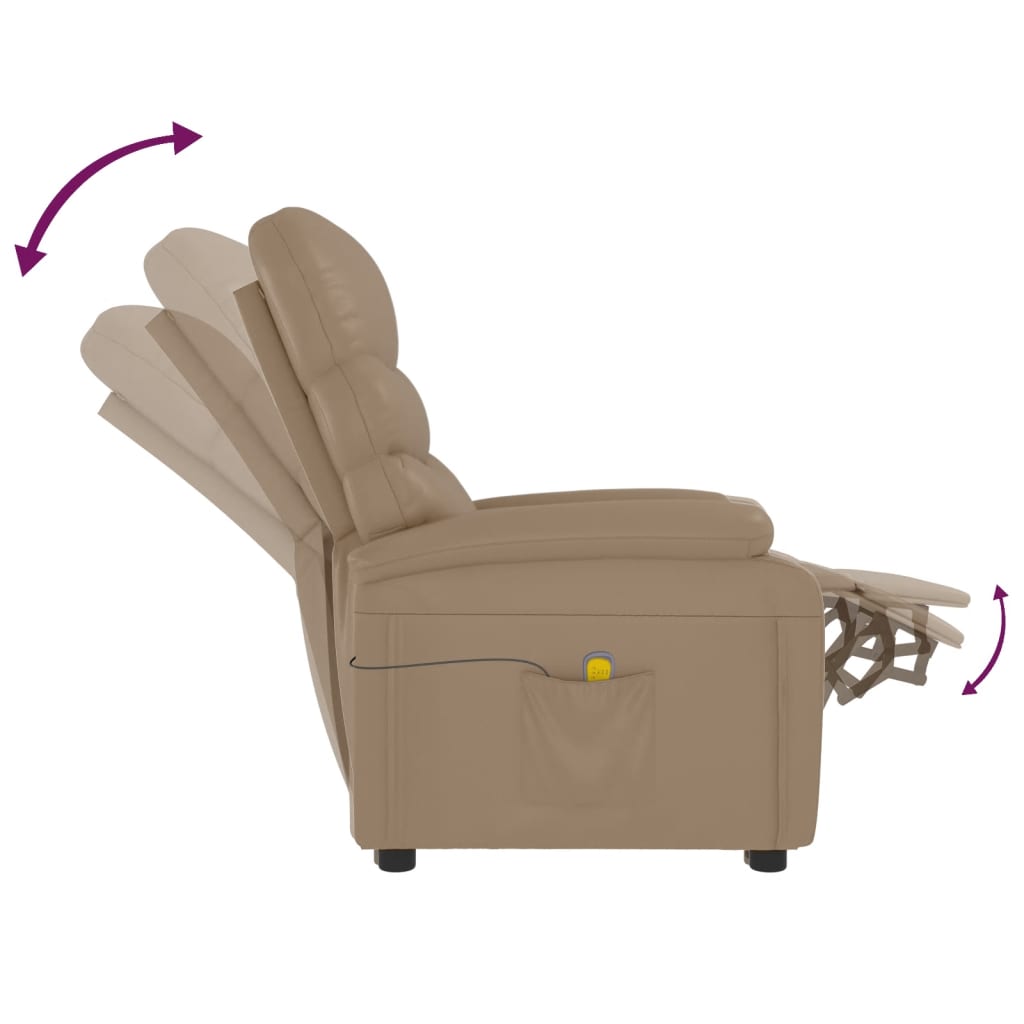 Massage Chair Cappuccino Brown Artificial Leather