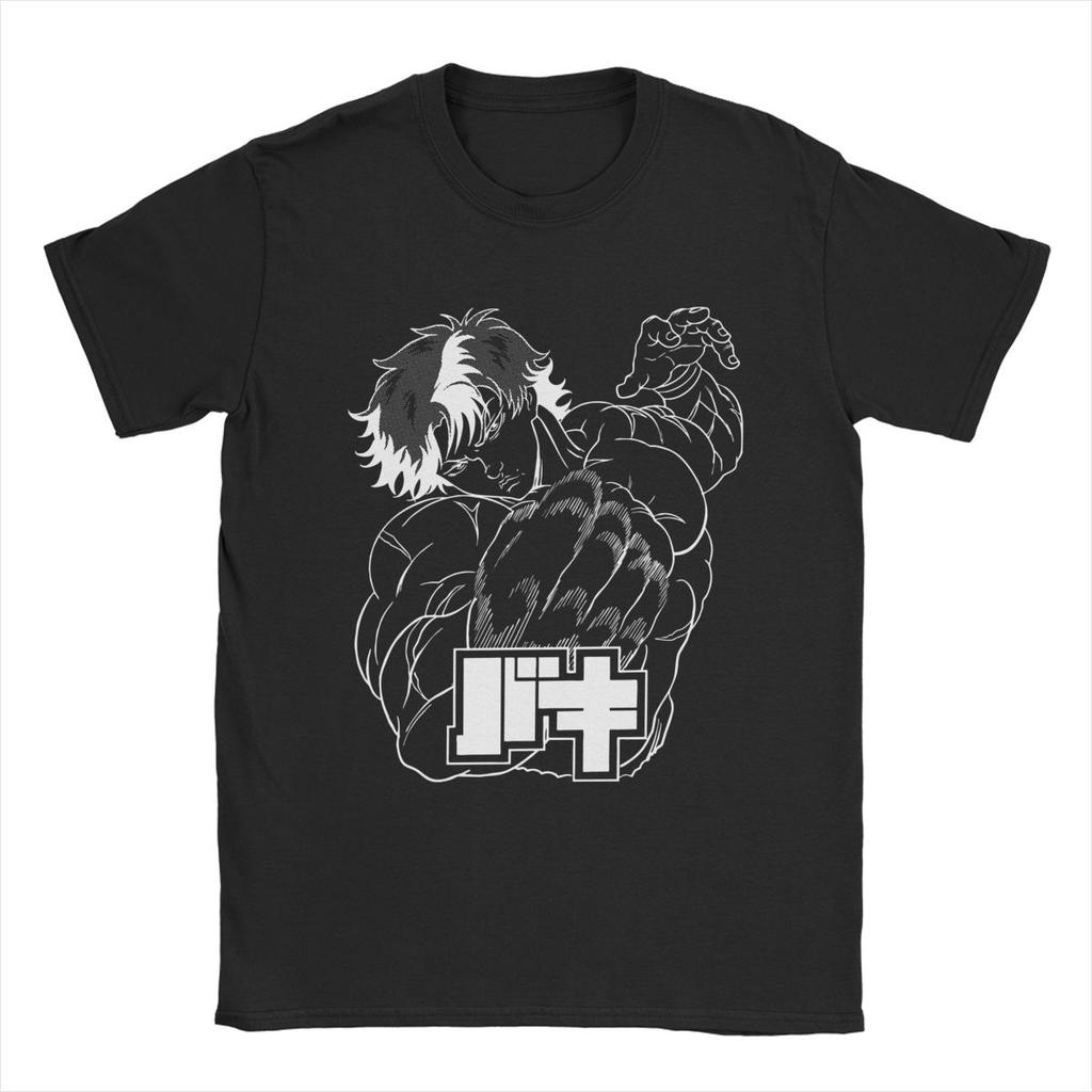 Men T-Shirts Anime Baki Cool 100% Cotton Tees Short Sleeve T Shirts O Neck Clothing Birthday Gift