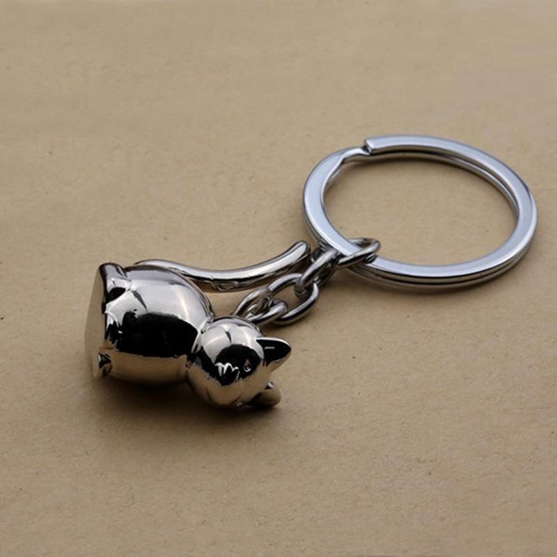 3D Cat Keychain Cute Key Ring Women Kitten Holder Men Car Accessories