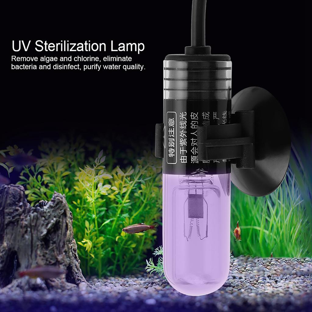 3W AUV-03A Fish Tank UV Sterilization Lamp Aquarium Ultraviolet Submersible Water Disinfection