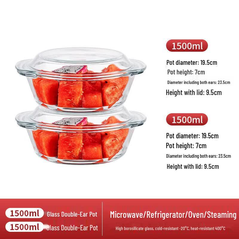 Qiwei Heat-Resistant Glass Bowl with Lid