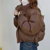 2026 Winter Womens Small Size Thick Warm Cotton Puffer Coat Three Stripes Stand Collar Zip Up Jacket