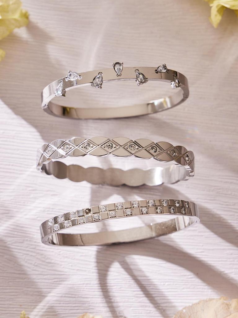 18K Gold-Plated Geometric Zirconia Water Drop Bracelet