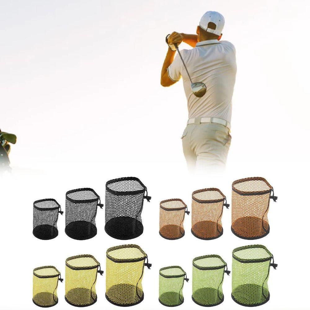 Drawstring Pouch Golf Ball Organizer Nylon Material Golf Ball Mesh Bag  Golf Accessories