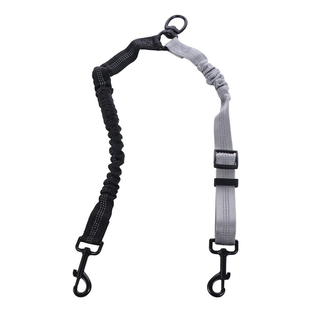 2 in 1 Double Dog Leash Reflective Adjustable Strap Two Dog Lead 360° Swivel Shock Absorbing Two Dog Traction Leash Pet Puppy