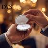 Small Ring Holder Velvet Shell Jewelry Box, Portable Travel Organizer Case, Soft Flannel Storage for Rings Earrings And Necklaces Compact Case