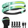 1PC/2PCS Built-in Battery Rechargeable Headlamp 5 Lighting Modes Super Bright Induction Headlight LED COB Waterproof Headlight