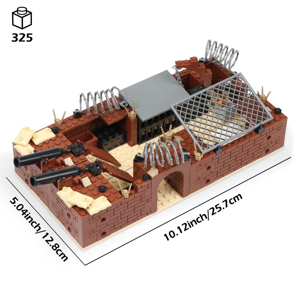 A  4 In 1 Military Bunker Trench Building Block Sets Military Base Assembled Models Boys Toys Simulate Games
