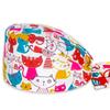Women Men Cute Cat Printed Scrub Cap Breathable Cotton Medical Surgical Cap Adjustable Doctor Nurse Working Hat