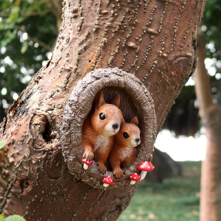 Hand Painted Squirrel Statue Garden Squirrel Statue Ornament For Garden Trees And Outdoor Landscape Decoration