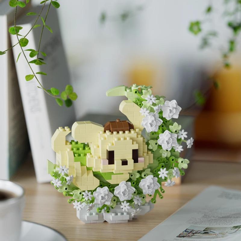 Secret Garden Flower Building Blocks: Rose & Carnation Potted Plant Toy - Perfect for Children's Play and Teacher's Day Gifts