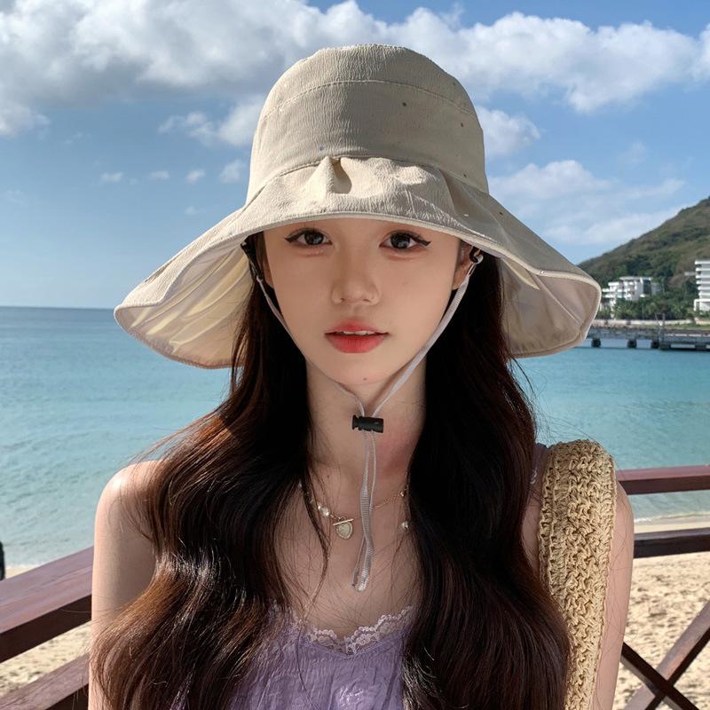 Hut Damen Sommer Neu UV-beständig Fischerhut Koreanische Ausgabe Dayan Mode Strand Reise Sonnenschutz Schirmmütze