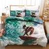 Summer Surf Seaside Vacation Duvet Cover Blue Water Comforter Bedding Set For Adults Queen Size 3d Quilt Bed Set Linening Bed