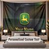 Benutzerdefiniertes Namens-Text-Wandteppich John Deere Personalisierter Polyester-Wandteppich für Schlafzimmer und Zimmer