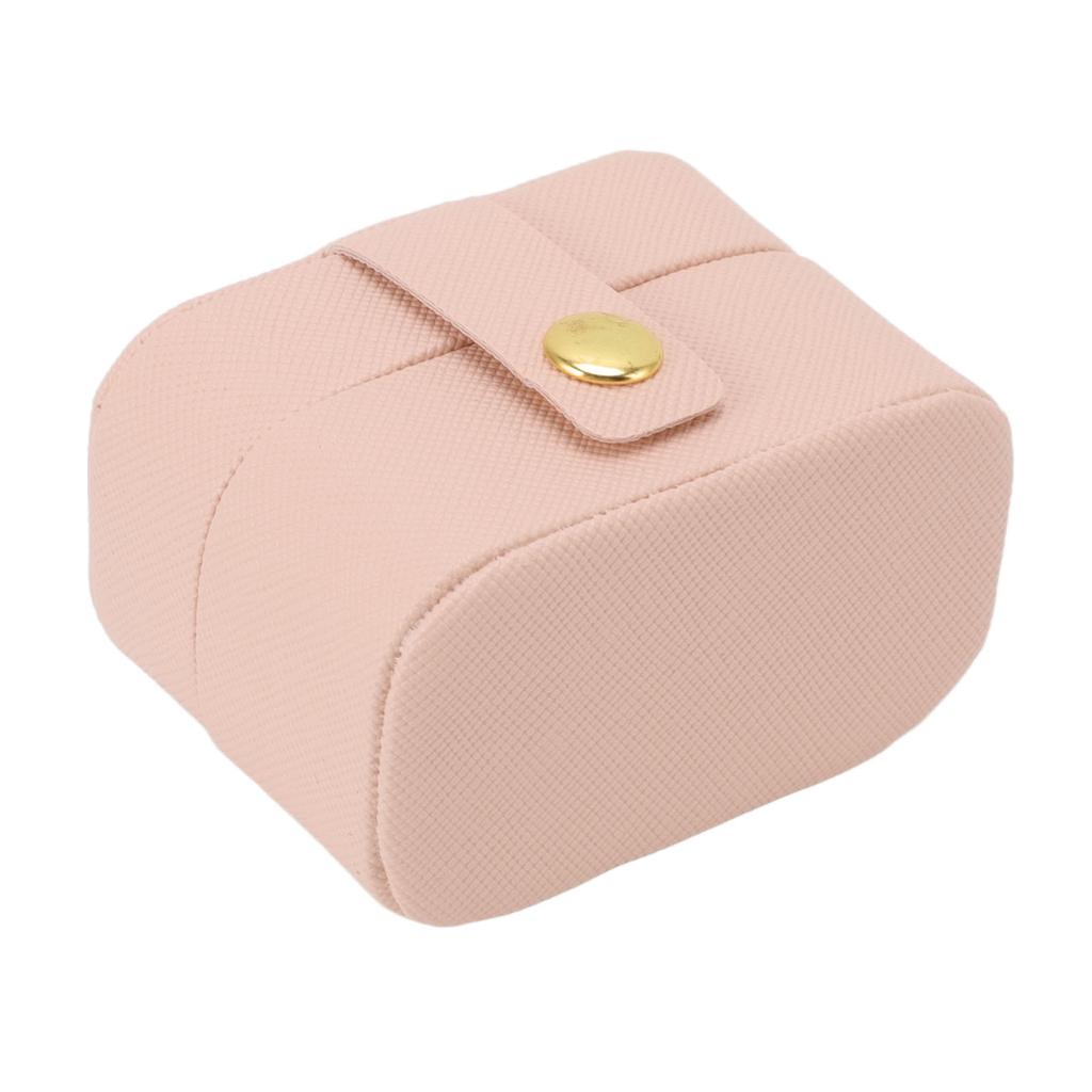 Mini Ring Storage Box PU Leather Small Jewelry Box Organizer Small Travel Earring Case Pink
