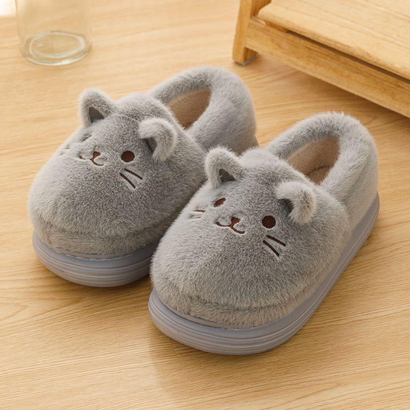 Newest Kitty Slippers Women Footsie Kittens Slides Maternity Shoes Woman Fuzzy Home Slipper Cuddly Furry Cats House Shoe 44 45