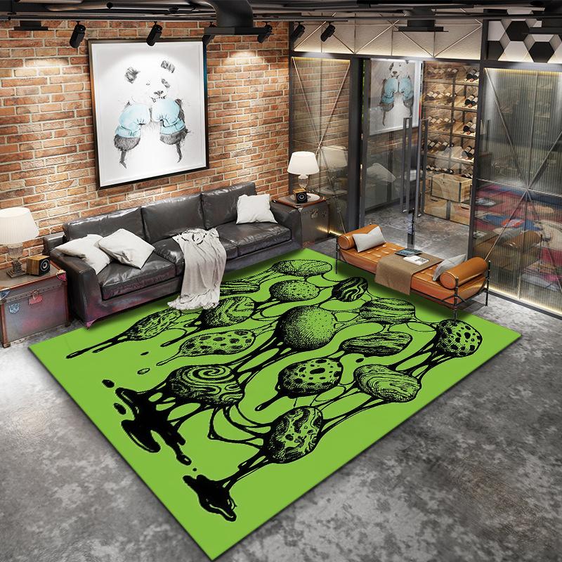 Green mucus animal Pattern Square Carpet,Area Rug,Carpet Rug for Living Room Bedroom Sofa Playroom Decor,Non-slip Floor Mat,Holiday Birthday Gifts
