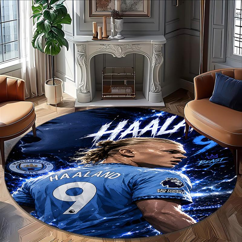 1pc Haaland9 Carpet, Round Rug, Comfortable, Suitable for Entryways, Living Rooms, Office, And Bedrooms, Christmas Decoration