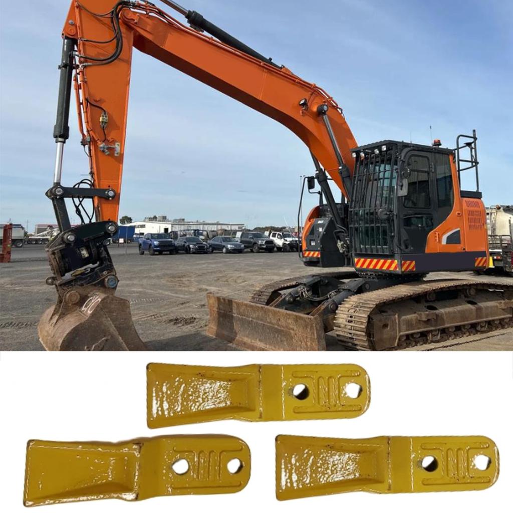 3 Set Excavator Bucket Teeth Support for 23 230 Series Skid Steer Backhoe Screw On Bucket Tooth Replacement Carbon Steel Trenching Accessories